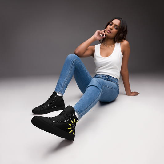 "A happier place to be" Women’s High Top Canvas Shoes