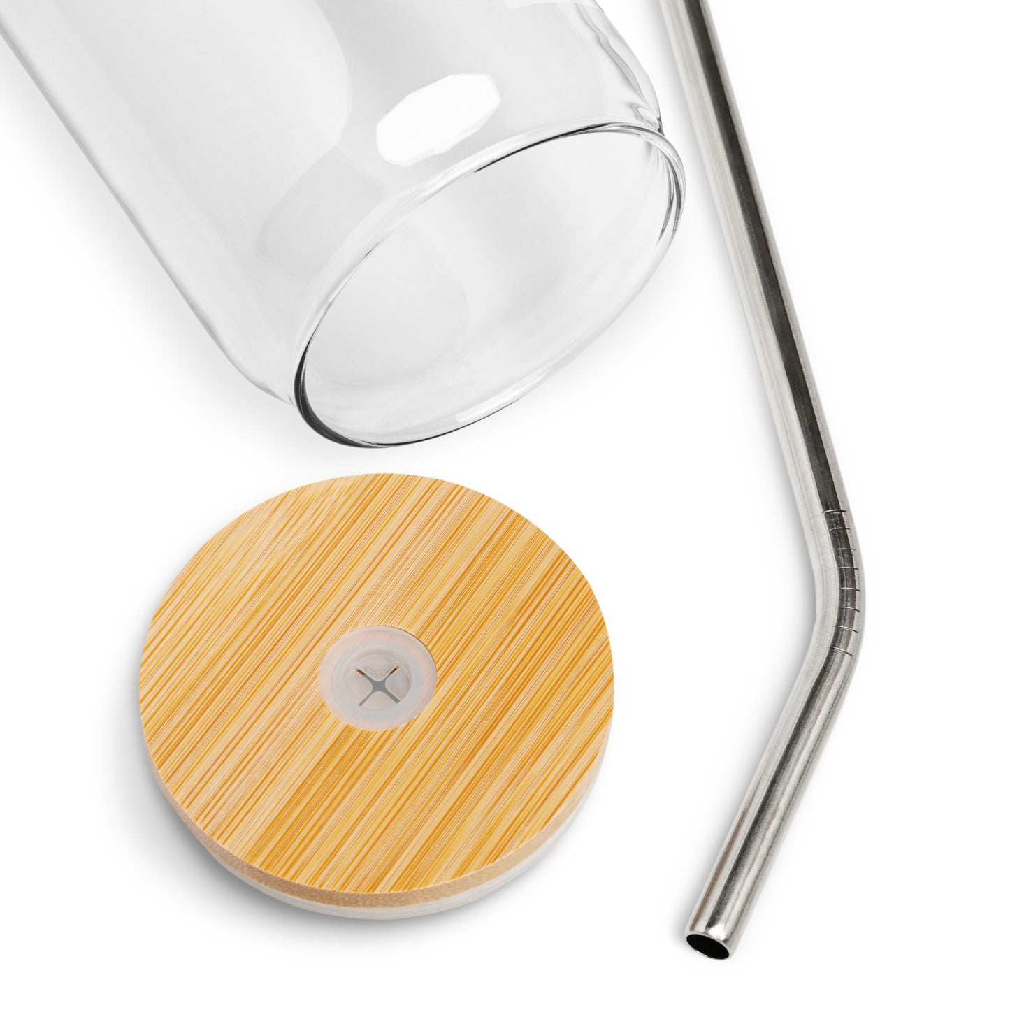 "A happier place to be" Can-shaped Glass with Lid & Straw