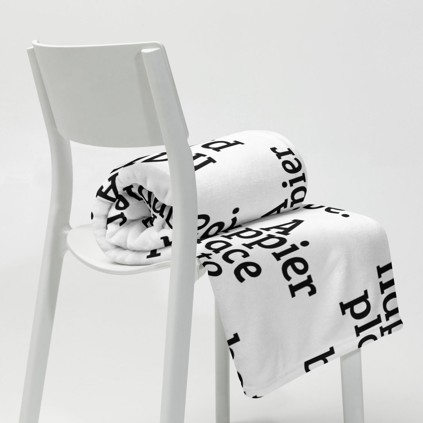 "A happier place to be" Throw Blanket