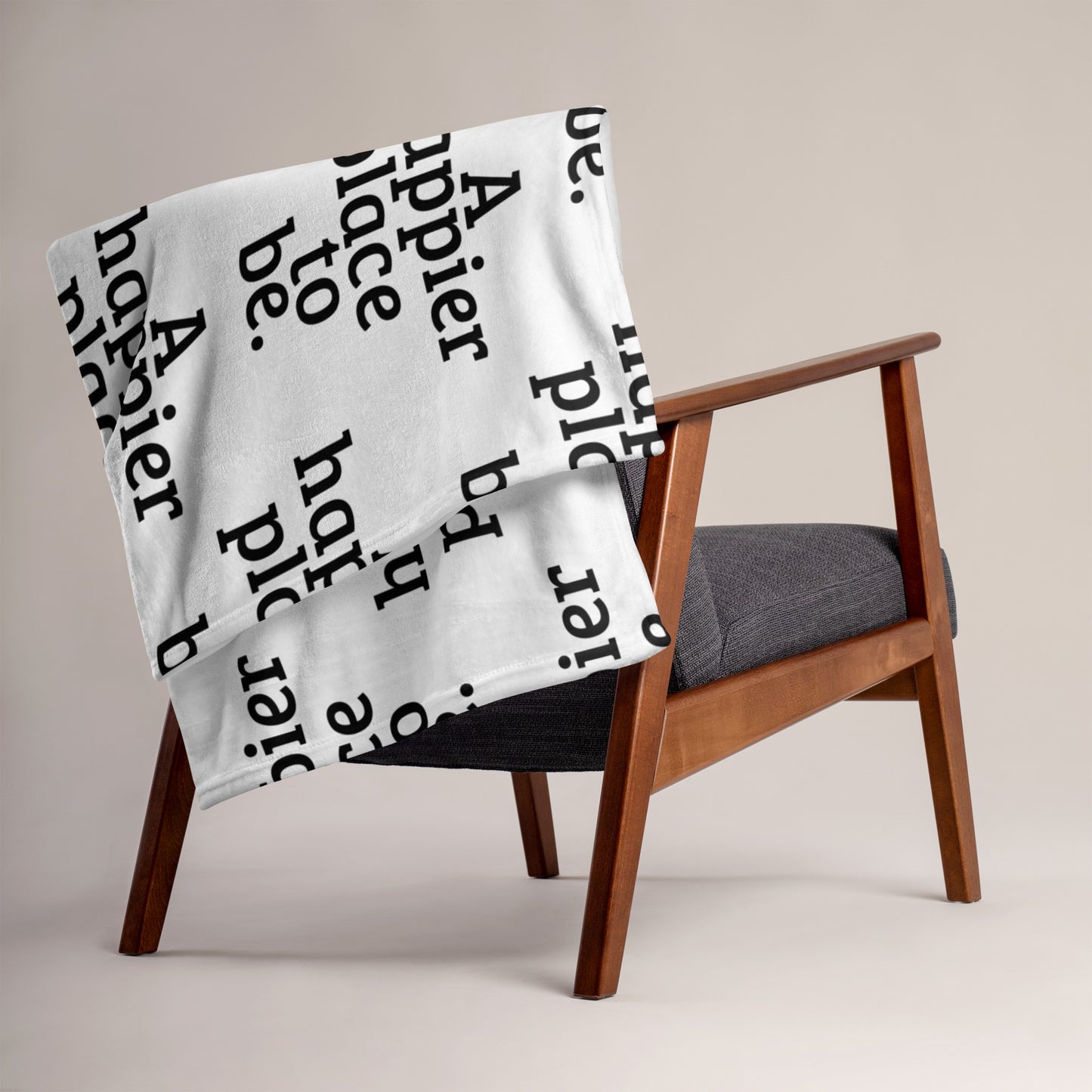 "A happier place to be" Throw Blanket