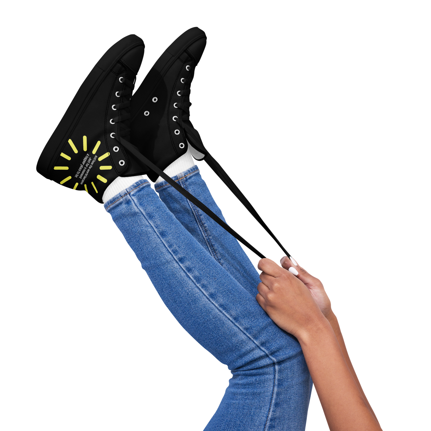 "A happier place to be" Women’s High Top Canvas Shoes